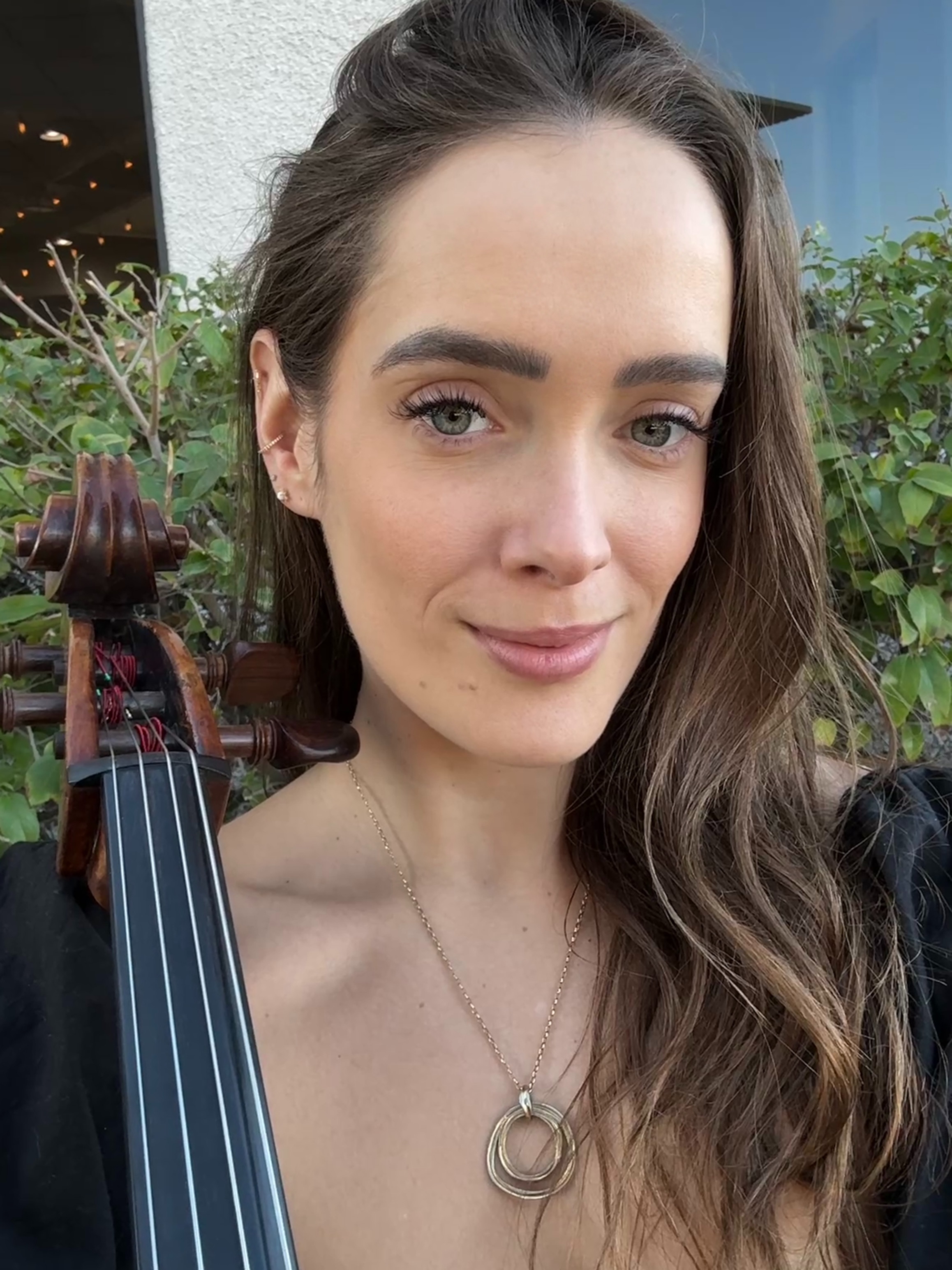 Close-up portrait with cello